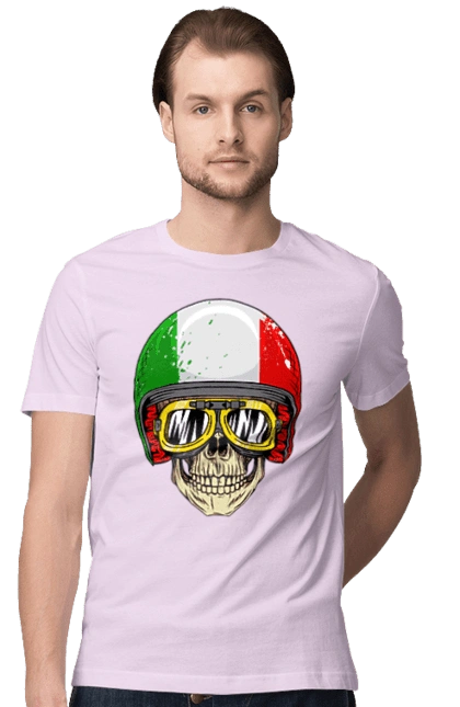 Skull in a motorcycle helmet