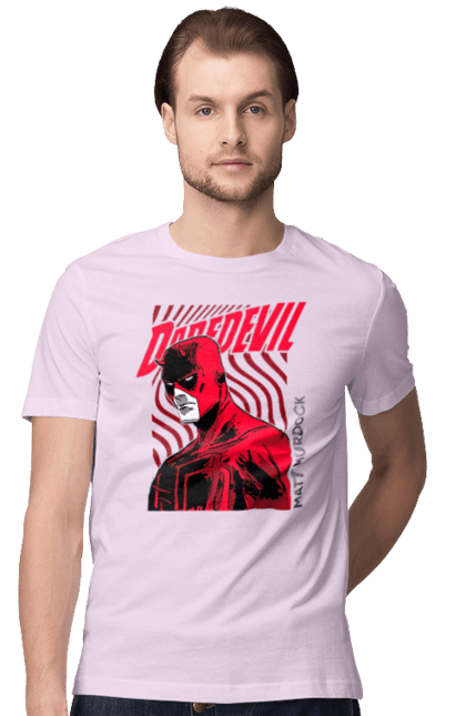 Men's t-shirt with prints Daredevil. Daredevil, lawyer, marvel, matt murdock, superhero, television series, tv series. 2070702