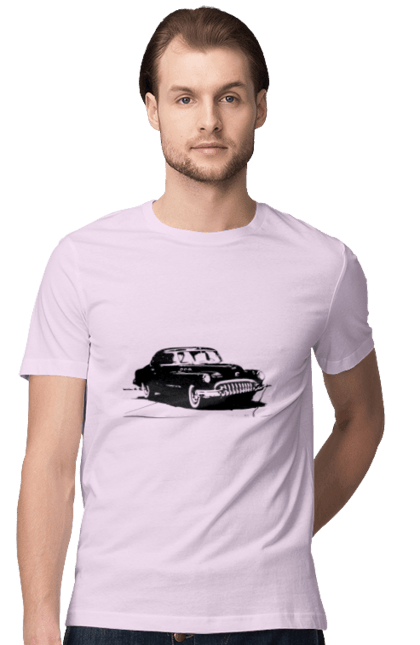 Футболка чоловіча з принтом "Авто.6". Авто, графіка, малюнок, ретро авто, чорно-білий. 2070702