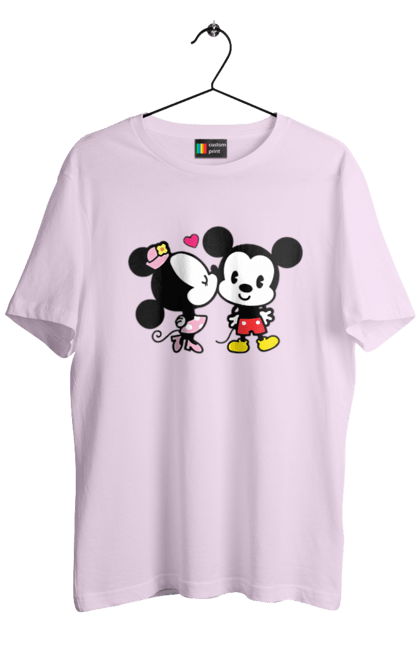 Футболка мужская с принтом Микки Маус и Минни Маус. Mickey mouse, minnie mouse, дисней, микки, микки маус, минни маус, мультфильм. 2070702