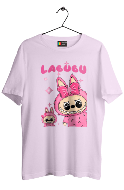 Футболка чоловіча з принтом "Лабубу". Іграшка лабубу, лабубу, лабубу кока кола, мерч лабубу, мила, рожева лабубу, смішна лабубу. 2070702