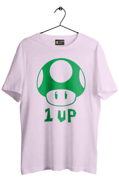 Футболка мужская с принтом 1UP Марио. Mario bros, nintendo, игра, марио, персонаж. 2070702