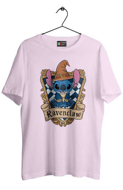 Футболка мужская с принтом Стич Когтевран. Harry potter, hogwarts, ravenclaw, stich, гарри поттер, когтевран, стич, факультет, франшиза, хогвартс. 2070702