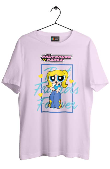 Men's t-shirt with prints Powerpuff Girls Bubbles. Animated series, bubbles, cartoon network, cool girls, powerpuff girls. 2070702