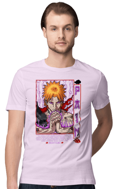 Men's t-shirt with prints Naruto Yahiko. Akatsuki, anime, character, manga, naruto, ninja, pain, tv series, yahiko. 2070702