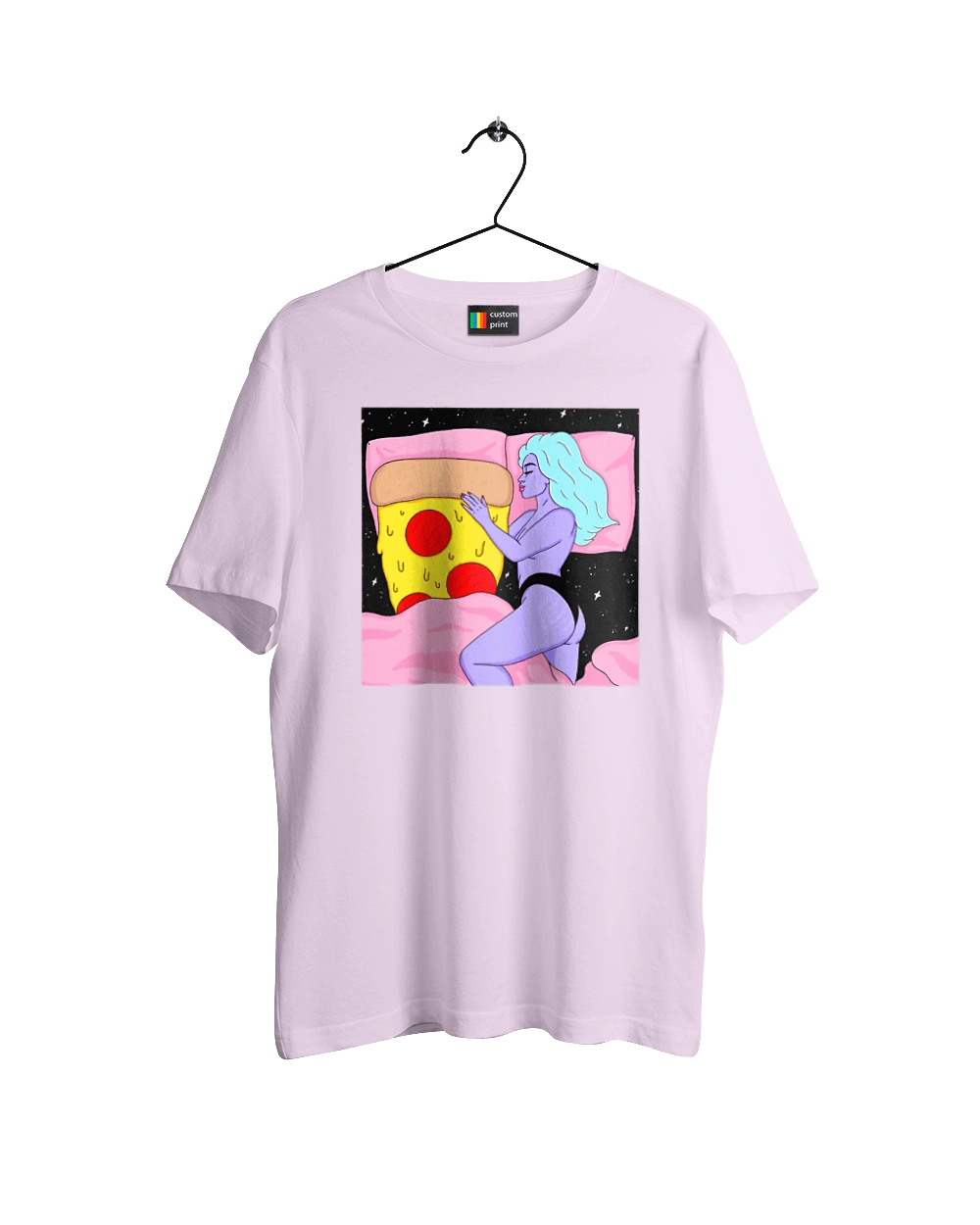 Purple Girl And Pizza