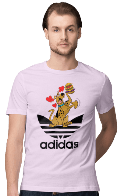 Футболка чоловіча з принтом "Adidas Скубі Ду". Adidas, scooby doo, scooby-doo, адідас, мультсеріал, серіал, скубі ду, скубі-ду, собака. 2070702