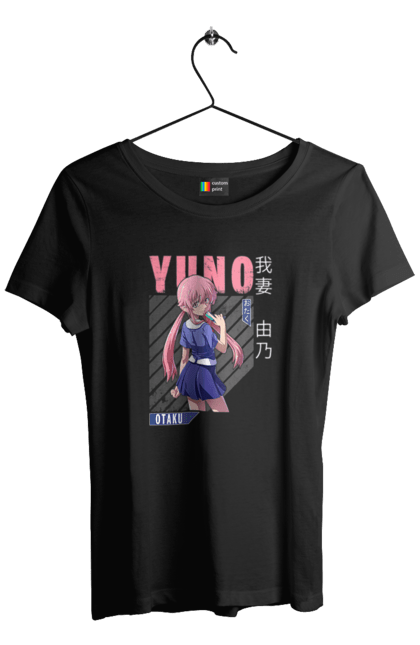 Women's t-shirt with prints Future Diary Yuno Gasai. Anime, future diary, manga, survival game, yandere, yuno gasai. 2070702