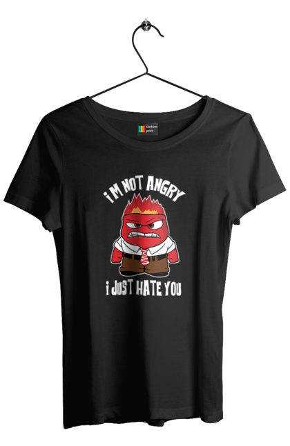 Women's t-shirt with prints I`m not angry I just hate you. Anger, cool, funny, hate you, hatred, humor, i hate people, i just. CustomPrint.market