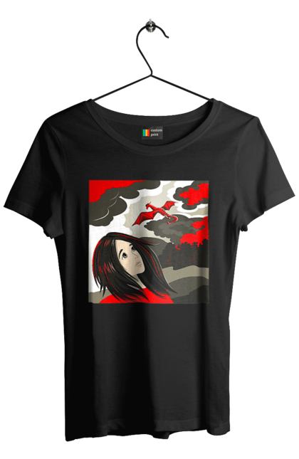 Women's t-shirt with prints Girl and dragon. Dragon, fantasy, romance, young woman. 2070702