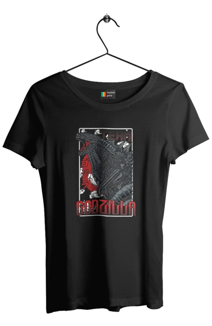 Women`s t-shirt with prints Godzilla. Dinosaur, godzilla, japan, kaiju, movie, mutant. 2070702