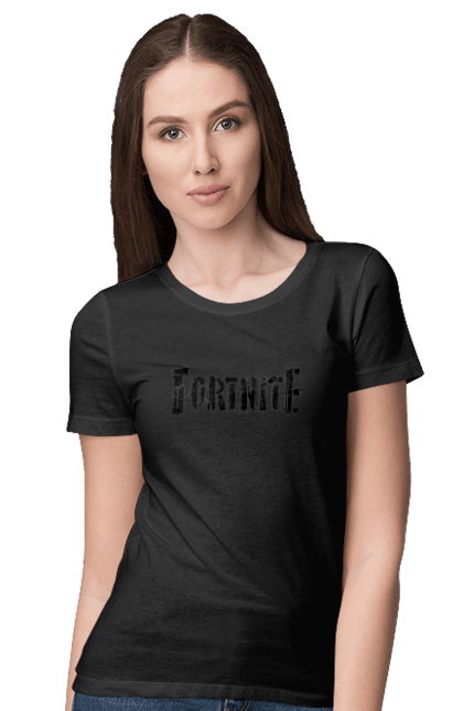 Футболка жіноча з принтом "Fortnite Logo". Fortnite, logo, гра, дитяча, ігра. CustomPrint.market