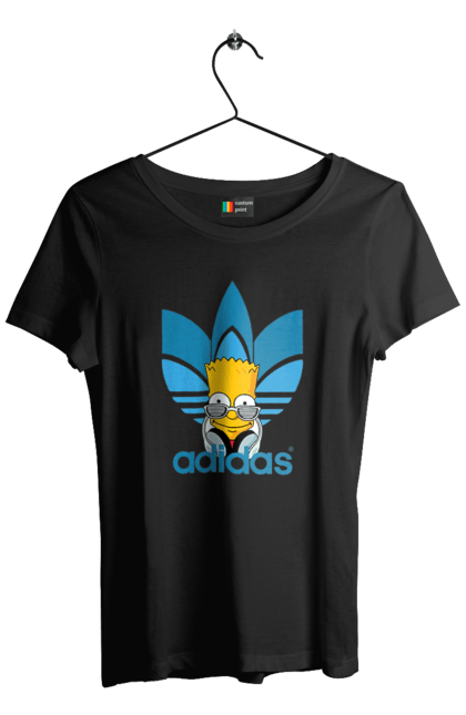 Футболка жіноча з принтом "Adidas Барт". Adidas, bart, адідас, барт, мультфільм, серіал, сімпсон. 2070702