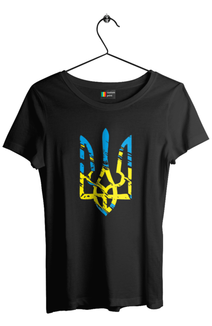 Футболка жіноча з принтом "З Гербом". Герб, з гербом, з тризубом, патріотична, тризуб, як у порноактора. 2070702