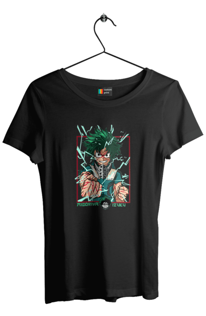 Футболка жіноча з принтом "Моя академія героїв Мідорія". Izuku, midoriya, my hero academia, аніме, ізуку мідорія, манга, мідорія, моя геройська академія. 2070702