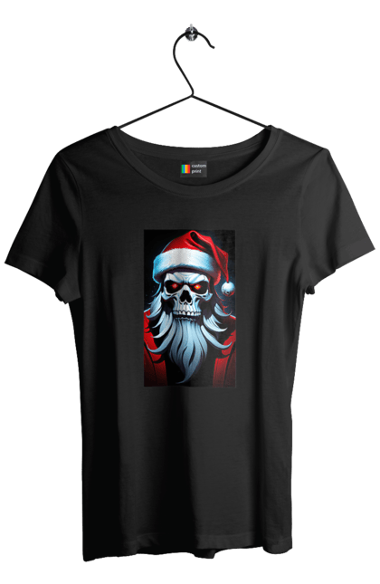 Women's t-shirt with prints Bad santa. Bad santa, scull, skull. CustomPrint.market