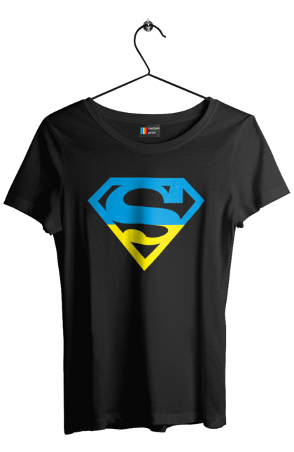 Футболка жіноча з принтом "Україна супер". Символіка, супер, україна. 2070702