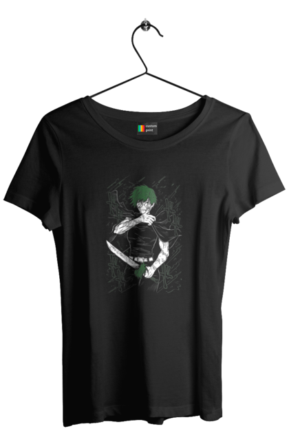 Women's t-shirt with prints Jujutsu Kaisen Maki. Anime, dark fantasy, jujutsu kaisen, magic battle, maki, maki zenin, manga, mystic. 2070702