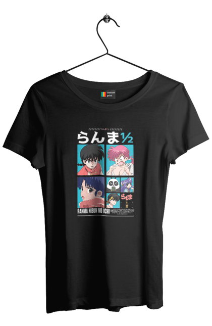 Women's t-shirt with prints Ranma 1/2. Action movie, anime, comedy, manga, mystic, ranma, romance, shampoo. 2070702