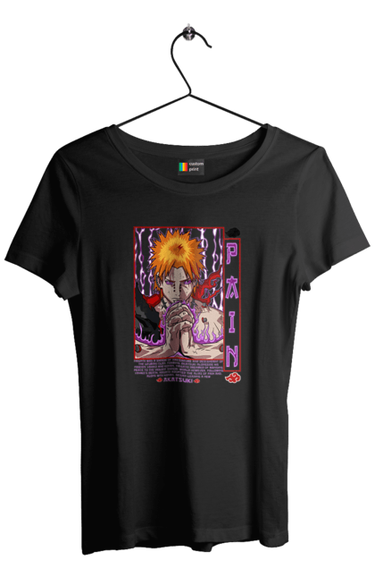 Women's t-shirt with prints Naruto Yahiko. Akatsuki, anime, character, manga, naruto, ninja, pain, tv series, yahiko. 2070702