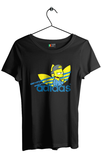 Футболка жіноча з принтом "Adidas Барт". Adidas, bart, адідас, барт, мультфільм, серіал, сімпсон. 2070702