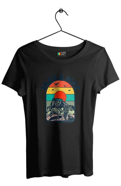 Women`s t-shirt with prints Take A Walk Climber, Mountains. Climber, hike, take a walk. 2070702