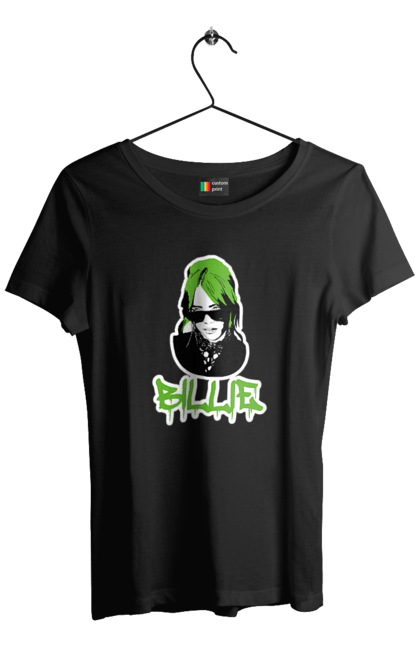 Футболка жіноча з принтом "Billie Eilish". Активістка, біллі айліш, мизукант, права, співачка, тварини. 2070702