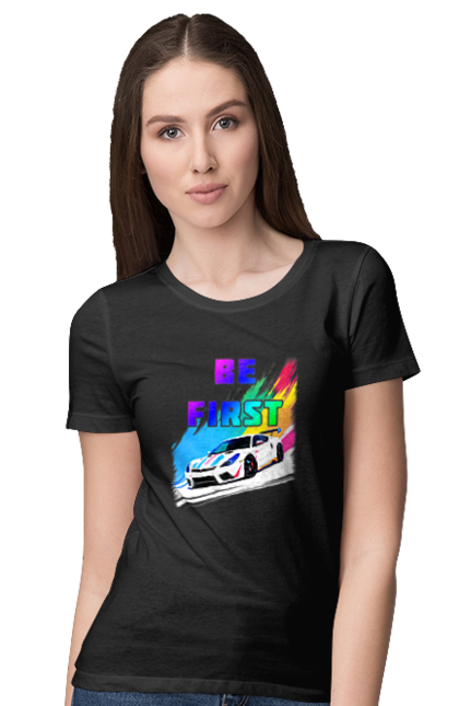 Women`s t-shirt with prints Race. Automobile, race, sport car, sports car. 2070702