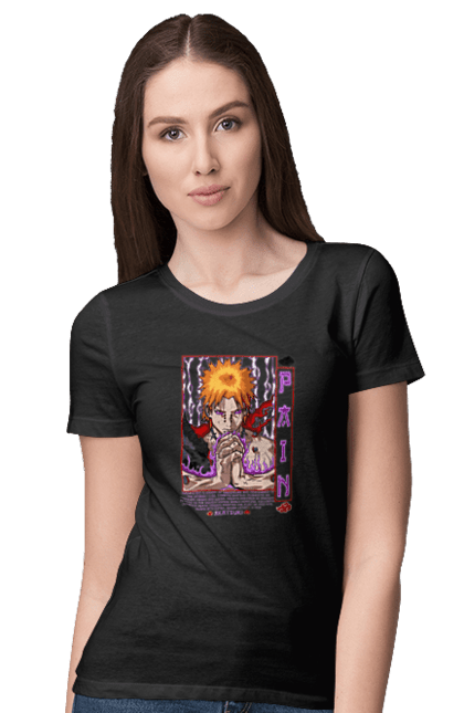 Women's t-shirt with prints Naruto Yahiko. Akatsuki, anime, character, manga, naruto, ninja, pain, tv series, yahiko. 2070702