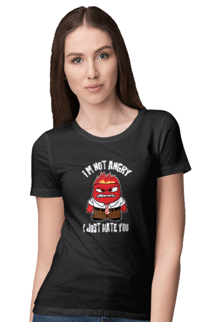 Women's t-shirt with prints I`m not angry I just hate you. Anger, cool, funny, hate you, hatred, humor, i hate people, i just. CustomPrint.market