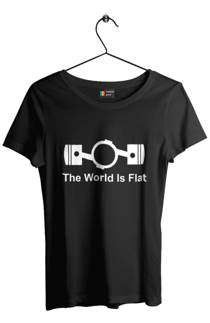 Футболка жіноча з принтом "World Flat". Авто, деталь, машини. 2070702