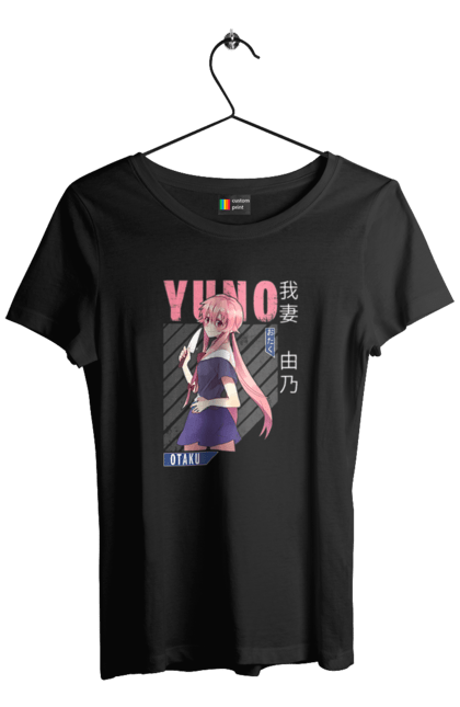 Women's t-shirt with prints Future Diary Yuno Gasai. Anime, future diary, manga, survival game, yandere, yuno gasai. 2070702