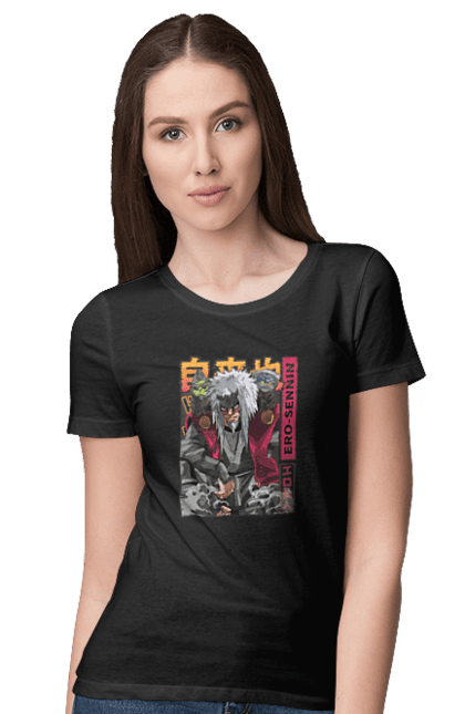 Women's t-shirt with prints Naruto Jiraiya. Anime, hokage, jiraiya, manga, naruto, shinobi, shonen. 2070702