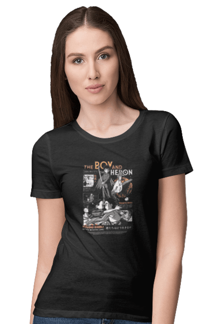 Women's t-shirt with prints The Boy and the Heron. Boy and bird, cartoon, ghibli, japan, miyazaki, studio ghibli. 2070702