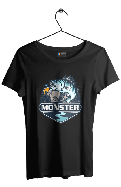 Футболка жіноча з принтом "Рибалка". Монстер, рибак, рибалка, хоббі. 2070702