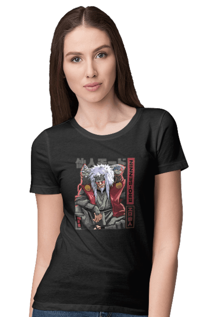 Women's t-shirt with prints Naruto Jiraiya. Anime, hokage, jiraiya, manga, naruto, shinobi, shonen. 2070702