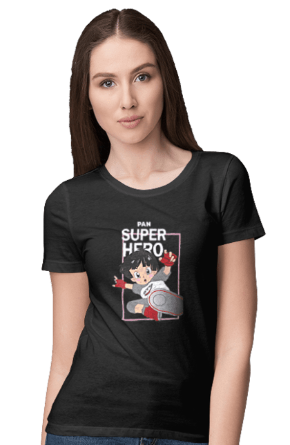 Women's t-shirt with prints Dragon Ball Super Pan. Anime, dragon ball, dragon ball super, dragon ball: super, dragonball super hero, lady, pan. 2070702