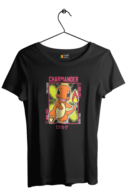 Women's t-shirt with prints Pokemon Charmander. Anime, charmander, games, nintendo, pokemon, pokemon go. 2070702