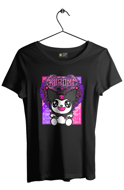 Women's t-shirt with prints Hello Kitty Kuromi. Anime, character, hello kitty, kuromi, my melody, sanrio. 2070702