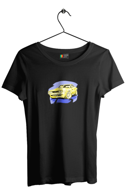 Футболка жіноча з принтом "Український спорткар". Додж челенджер, машина, машини арт, потужність, спортивне авто, спорткар, українське авто, швидкість. 2070702