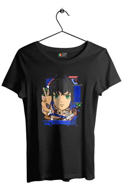 Women's t-shirt with prints Demon Slayer Inosuke. Anime, demon slayer, inosuke, inosuke hashibira, kimetsu no yaiba, manga. 2070702