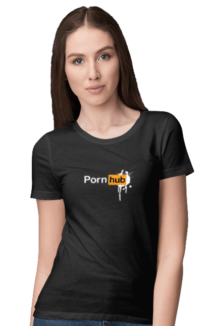 Футболка жіноча з принтом "Porn hub". Гумор, зсу хаб, порно хаб, порнохаб, приколы. 2070702