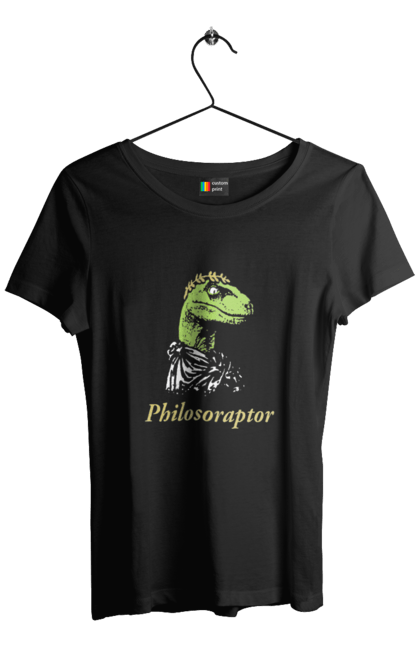 Футболка жіноча з принтом "Філосораптор". Philosoraptor, raptor, velociraptor, велоцираптор, динозавр, мем, раптор, філосораптор, філософ, філософія. 2070702