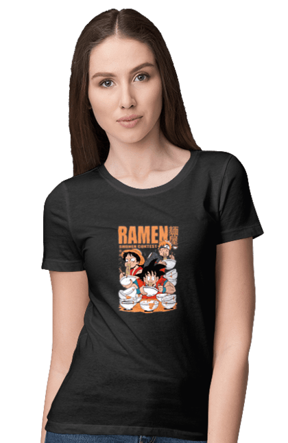 Women's t-shirt with prints Ramen. Anime, characters, food, goku, luffy, manga, naruto, ramen. 2070702