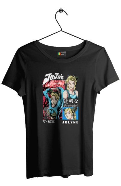 Women's t-shirt with prints JOJO Jolyne Cujoh. Anime, jojo, jojo`s bizarre adventure, jojo’s bizarre adventure, jolyne cujoh, manga. 2070702