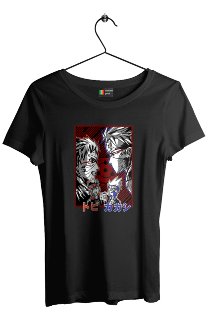 Women's t-shirt with prints Naruto Kakashi Hatake. Anime, kakashi, manga, naruto, shinobi, shonen, team number 7. 2070702