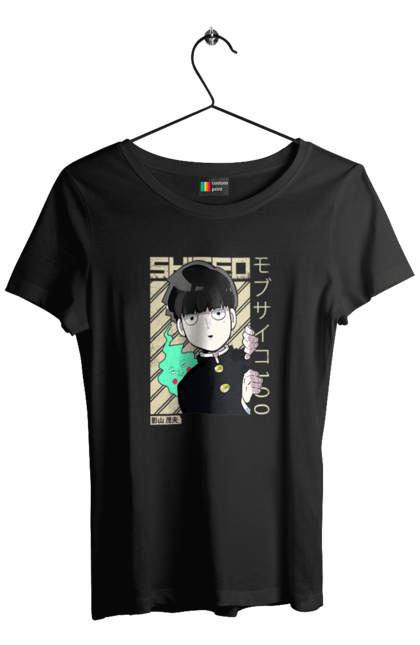 Футболка жіноча з принтом "Mob Psycho 100". Anime, manga, mob psycho 100, shigeo kageyama, аніме, манга, моб, моб-вар ят 100, сігео кагеяма, шіґео каґеяма. 2070702