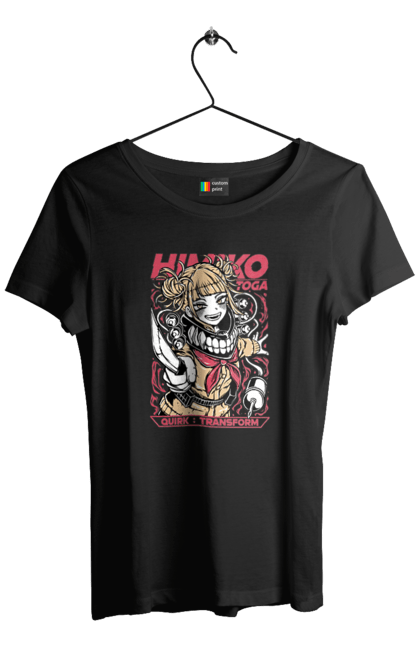 Футболка жіноча з принтом "Моя геройська академія Хіміко Тога". Himiko toga, my hero academia, аніме, відеогра, манга, моя геройська академія, тога, хіміко тога, якудза тога. 2070702