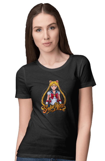 Women's t-shirt with prints Sailor Moon. Anime, drama, magical girl, sailor moon, tv series, usagi tsukino. 2070702