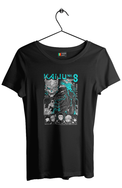 Women's t-shirt with prints Kaiju № 8 Kafka Hibino. Anime, hibino kafka, kafka hibino, kaiju, kaiju 8, kaiju 8, kaiju № 8, manga. 2070702